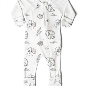 Goumikids abstract floral zip footie 12-18 months